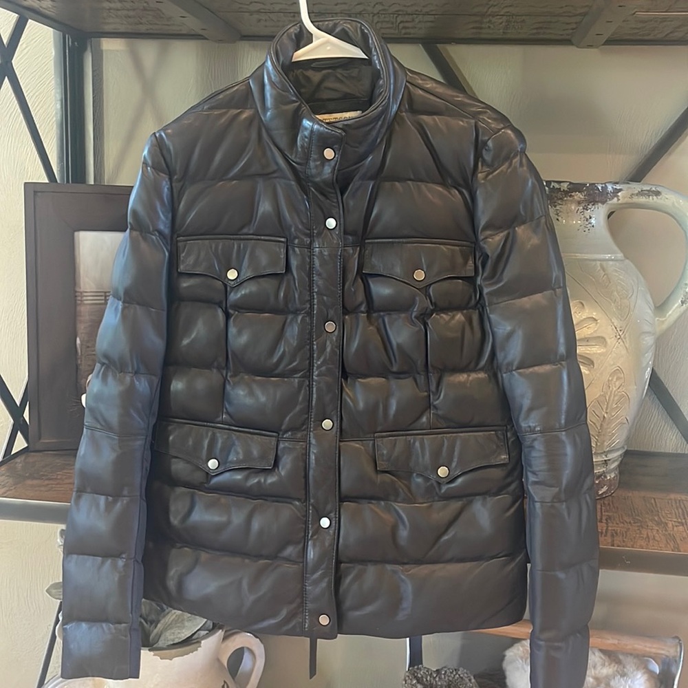 Stetsons Leather Down Jacket